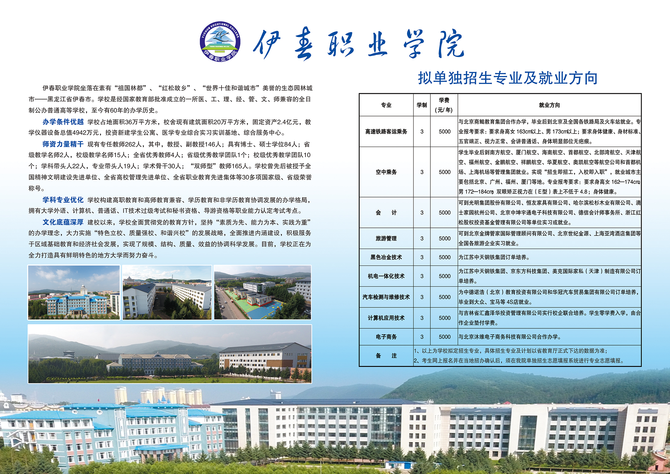 伊春職業(yè)學(xué)院2019年單招招生簡(jiǎn)章