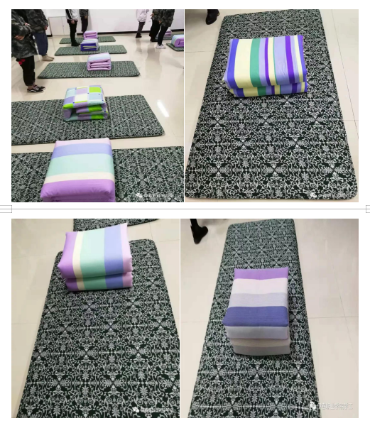 我校舉辦“展青春風(fēng)采”疊軍被大賽